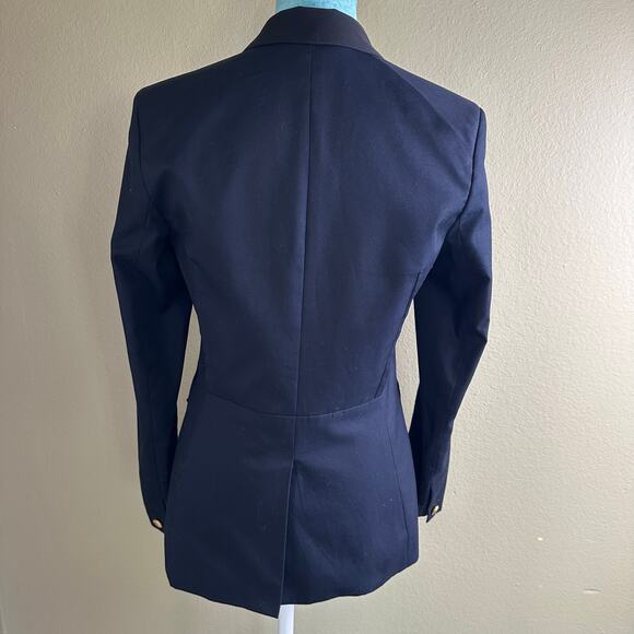 Rag & Bone Women 4 Blazer Blue with Black accents fitted brass buttons - Picture 5 of 10